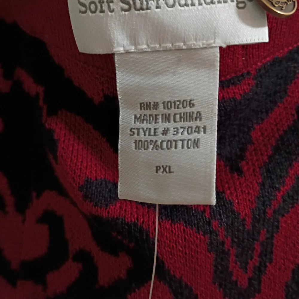 NWT.Soft Surroundings Red and Black Sweter  Midi Skirt. - Picture 6 of 7